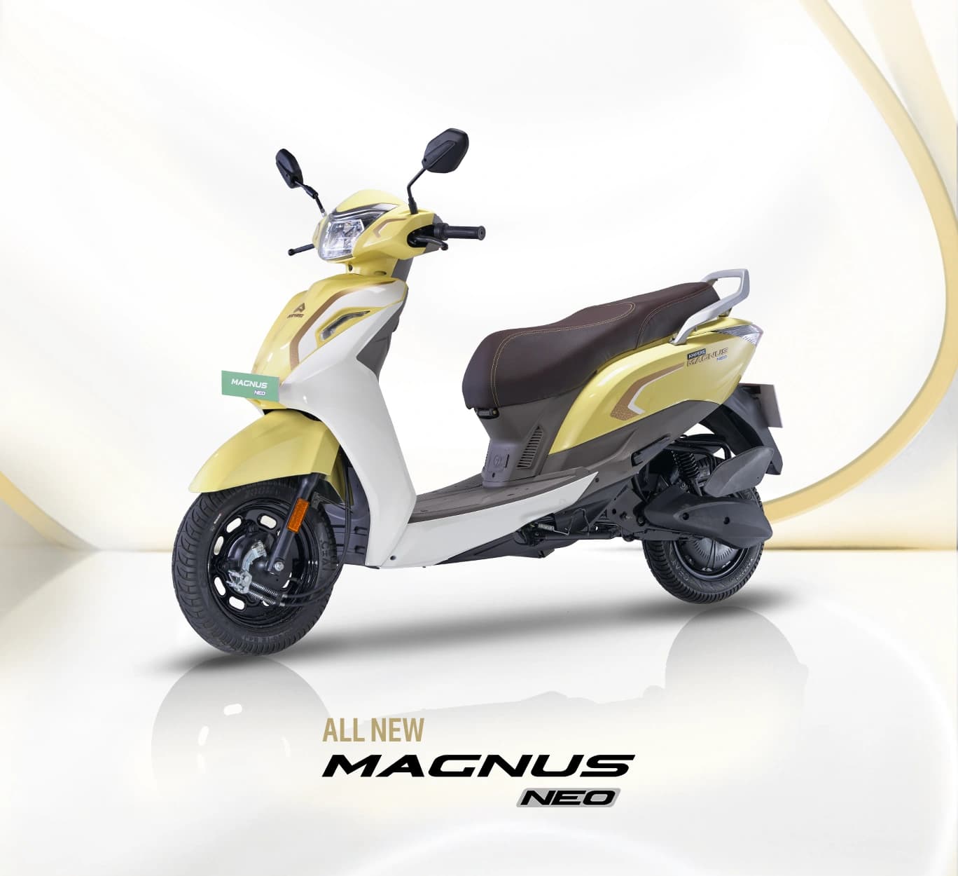 Ampere Magnus Neo electric scooter exterior, front three-quarter view.