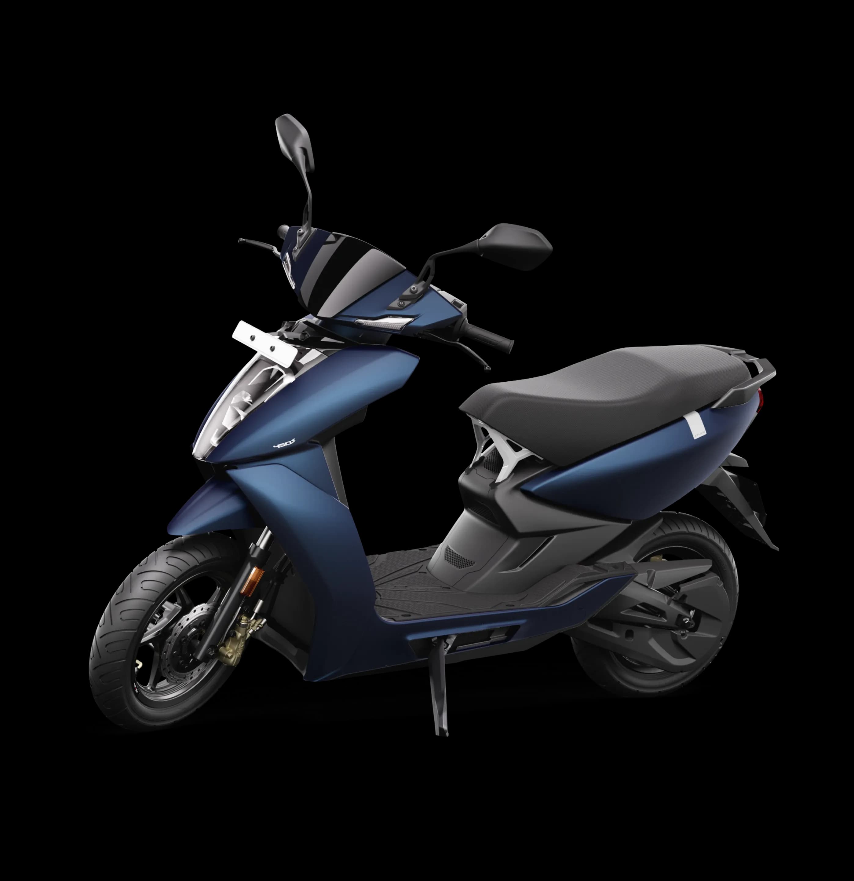 Ather 450S Standard electric scooter exterior, front three-quarter view.