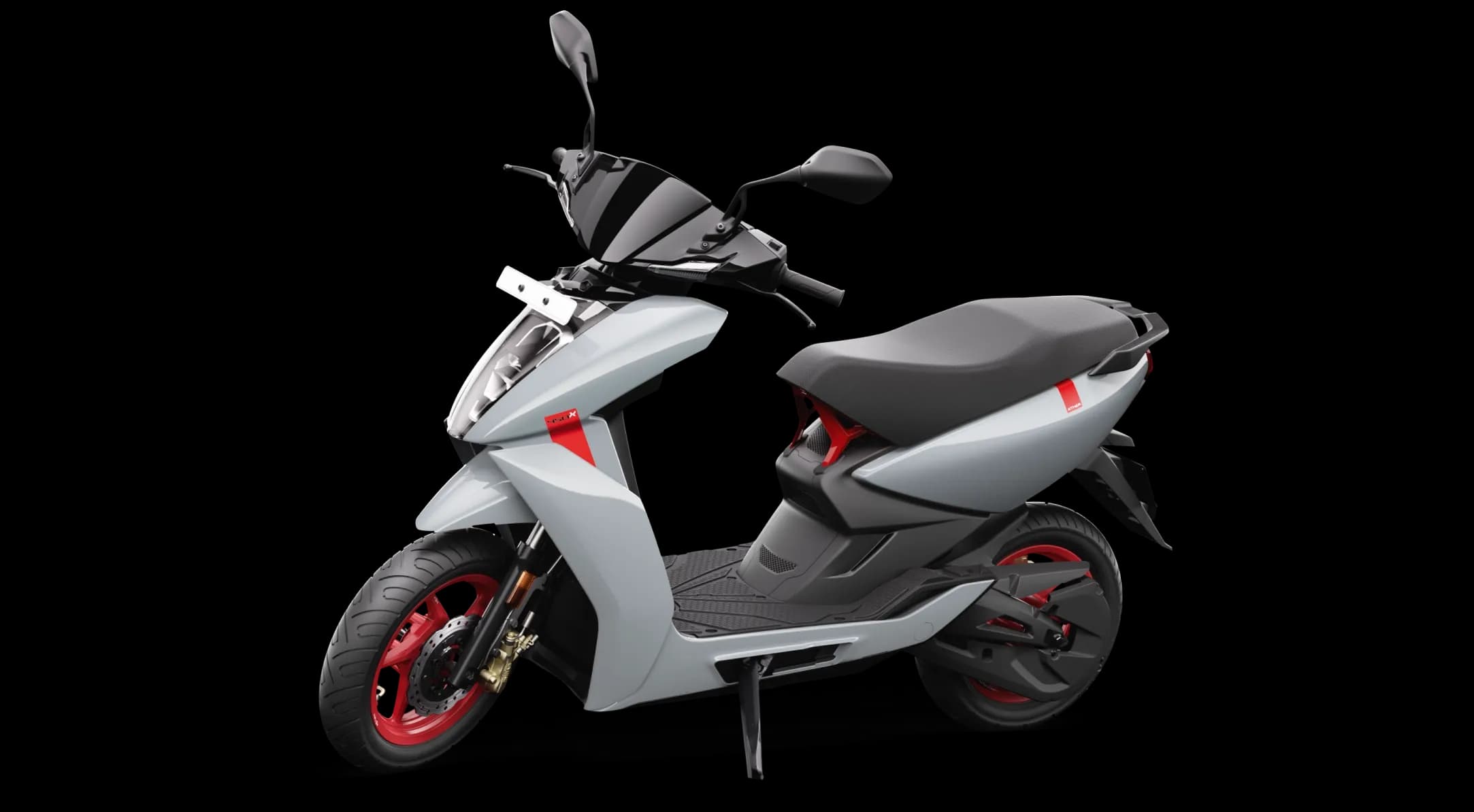 Ather 450X Gen 3 electric scooter exterior, front three-quarter view.