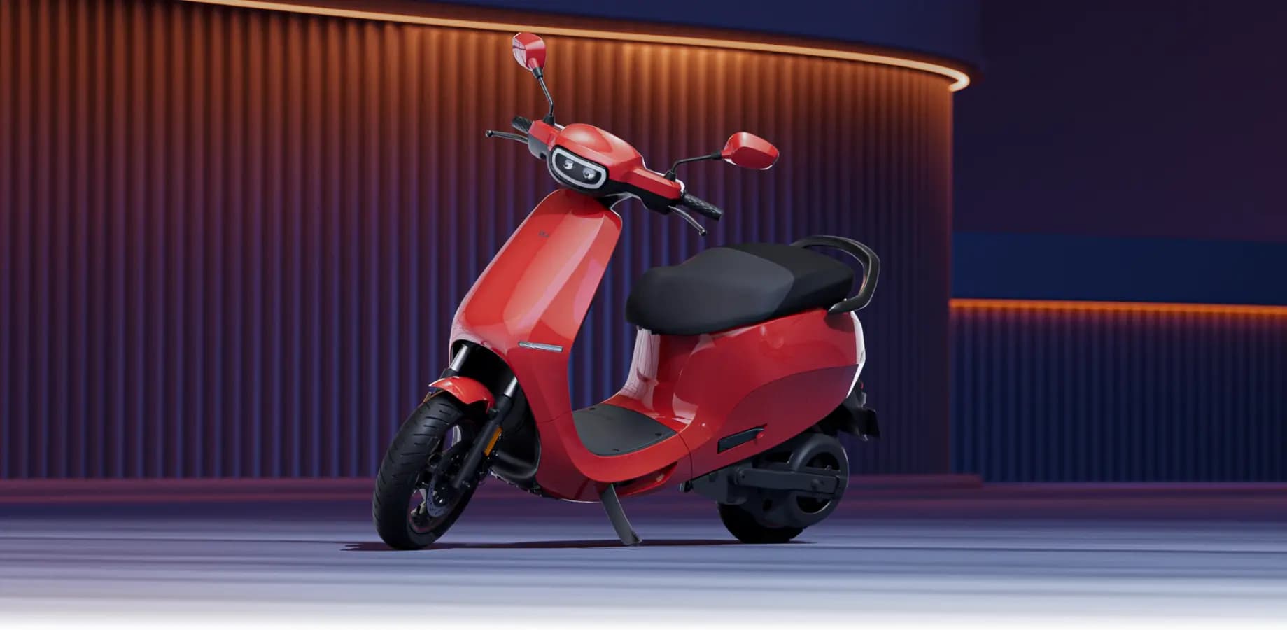 Ola S1 Pro+ Gen 3 electric scooter exterior, front three-quarter view.