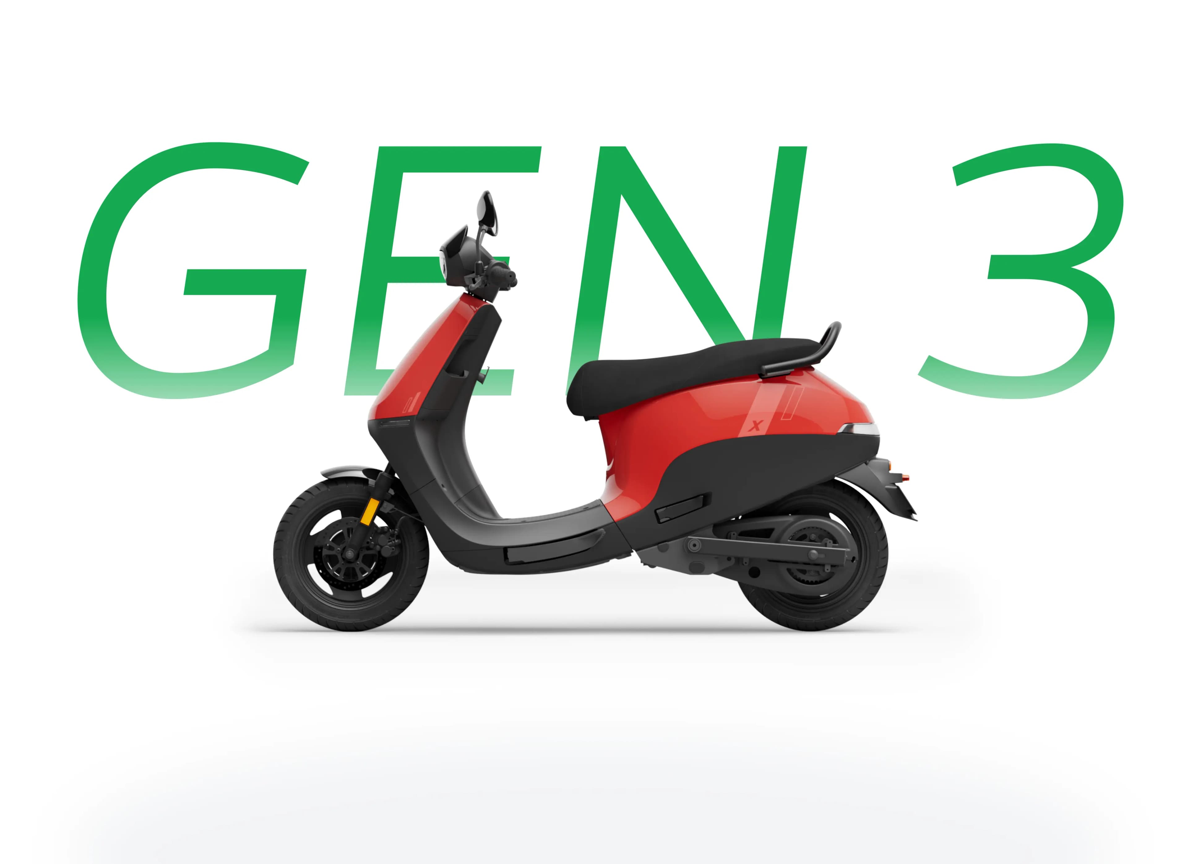 Ola S1 X+ 4 kWh electric scooter exterior, side profile view.