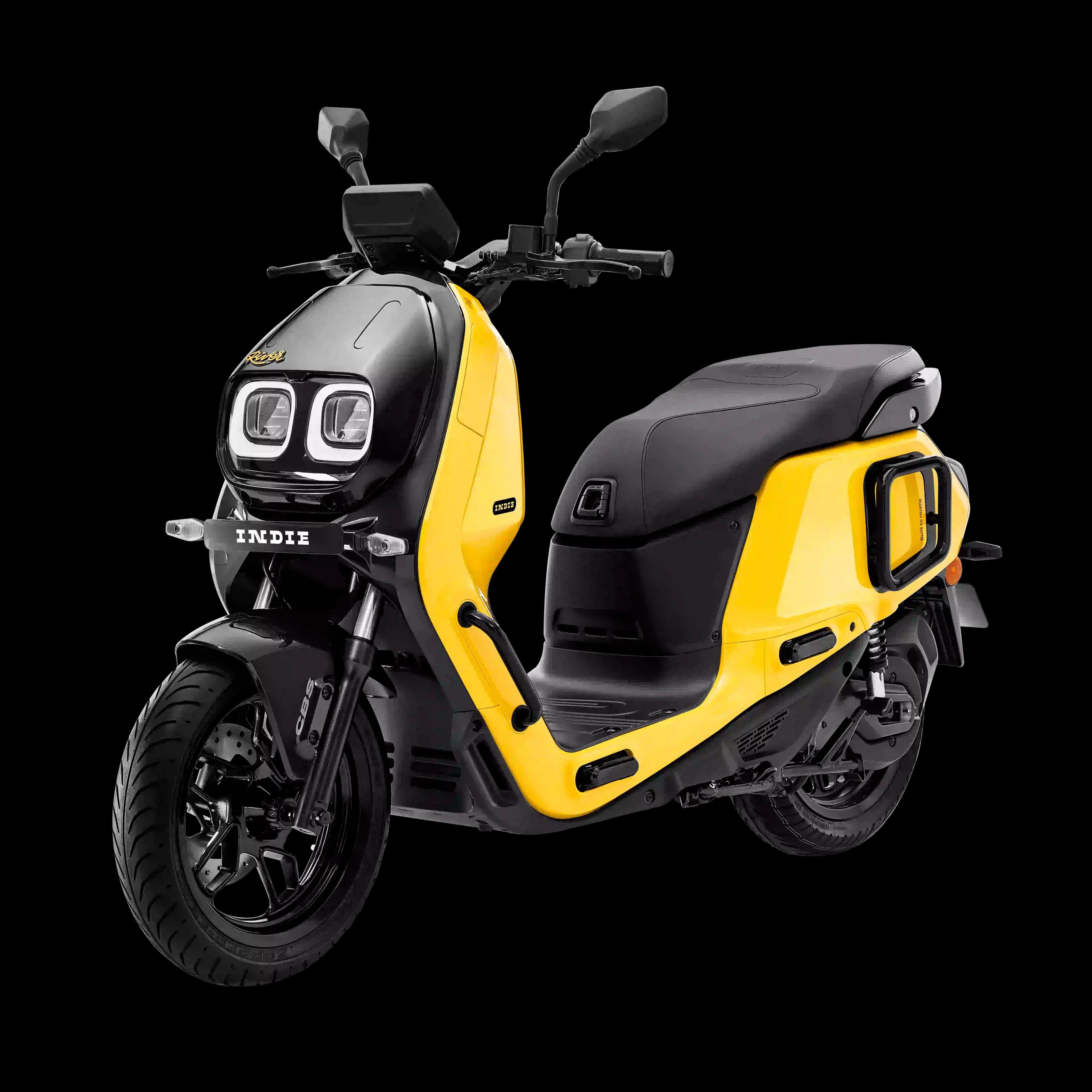 River Indie Standard electric scooter exterior, side profile view.