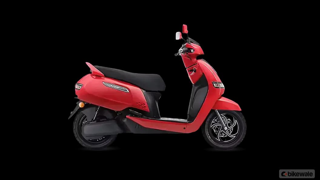 TVS iQube ST 5.3 kWh electric scooter exterior, right side view.