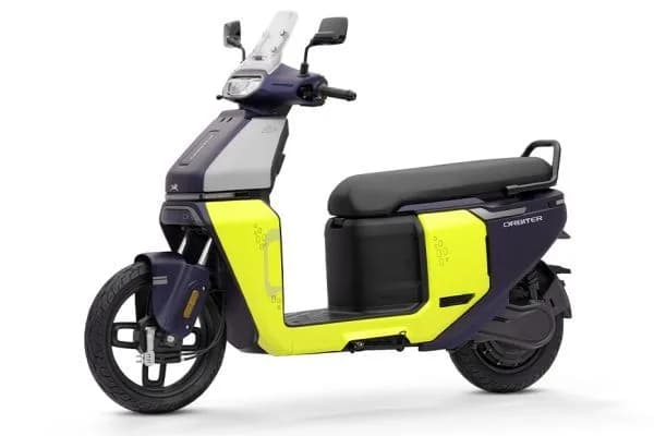 TVS Orbiter V1 electric scooter exterior, front three-quarter view.