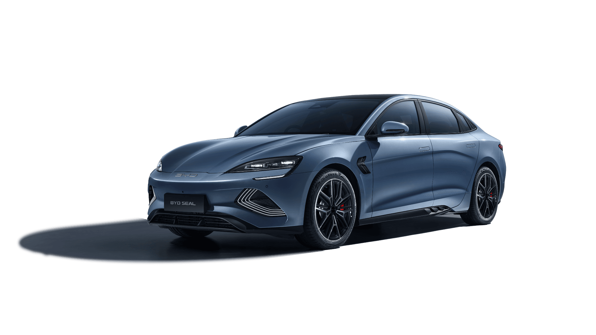 BYD Seal Performance AWD electric sedan exterior, front three-quarter view.