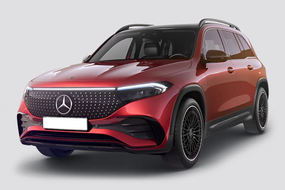 Mercedes-Benz EQB 300 4MATIC electric SUV exterior, front three-quarter view.