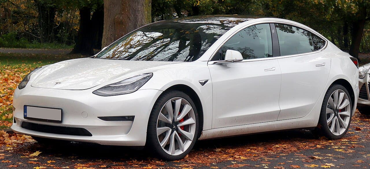 Front view of a Tesla Model 3.