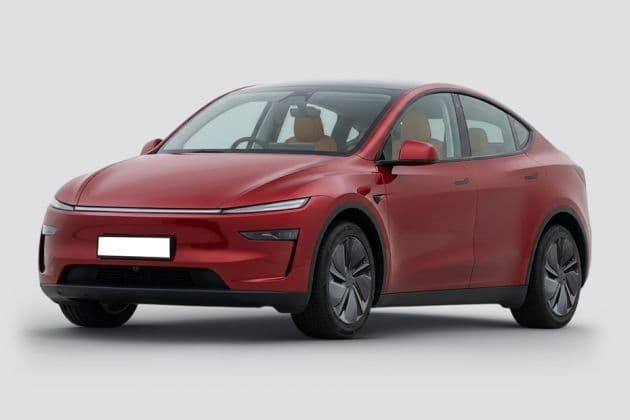 Tesla Model Y Premium RWD electric crossover exterior, front three-quarter view.
