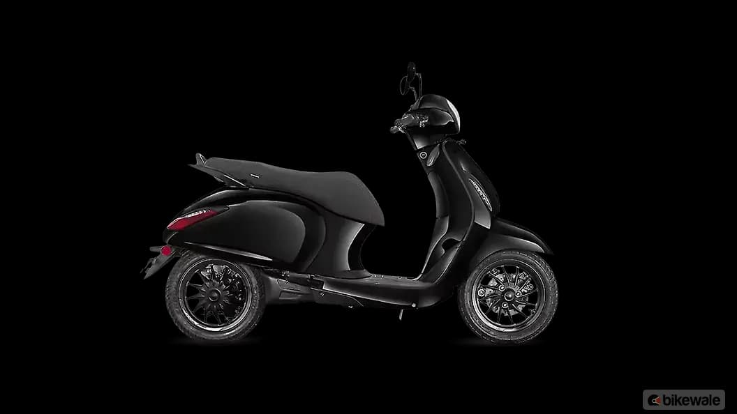 Bajaj Chetak 3501 electric scooter exterior, right side view.