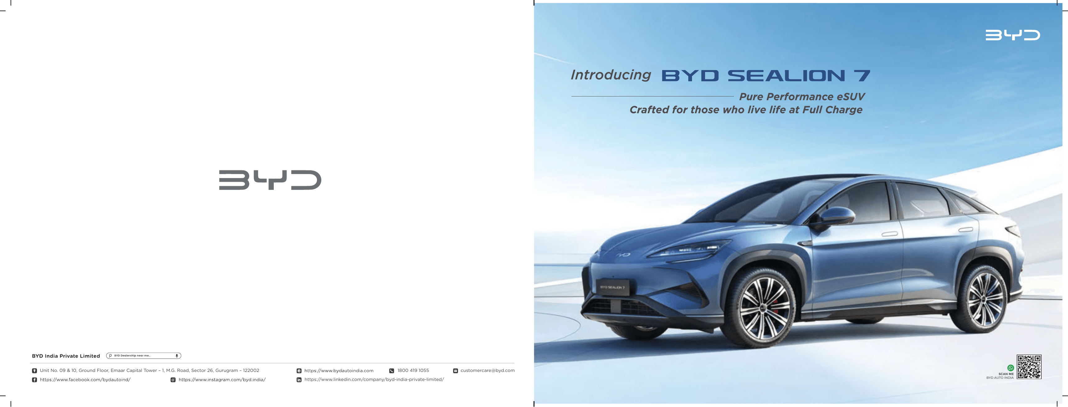 BYD Sealion 7 Premium electric coupe SUV exterior, front three-quarter view.